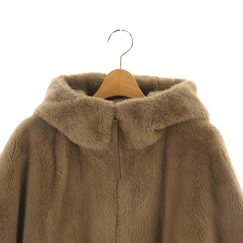 カデュネ　ファーコート　キャメル　Sサイズ　新品タグあり カデュネ CADUNE 23AW ファーコート ジャケット アウター フード付き