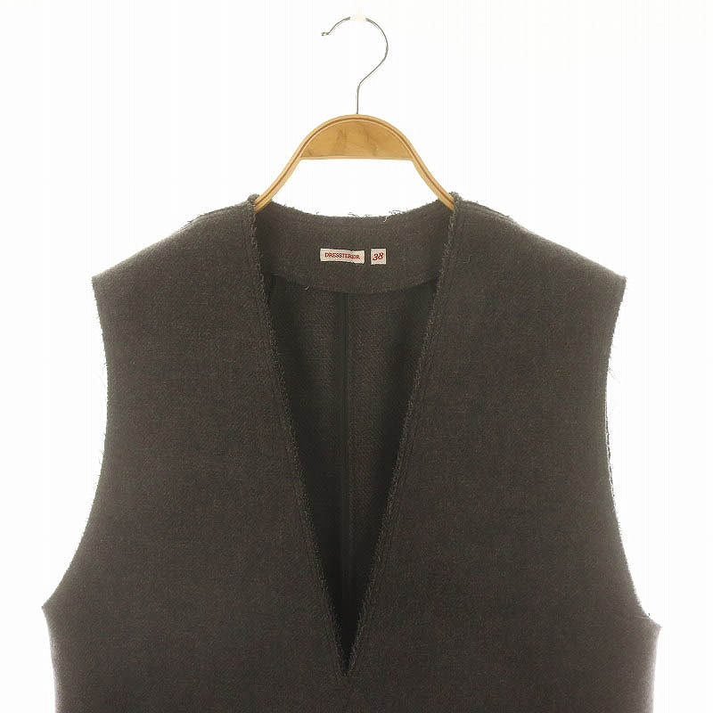 DRESSTERIOR - ドレステリア Super100s ダブルメルトンベスト Vネック M グレー DRESSTERIOR - ドレステリア Super100s ダブルメルトンベスト V