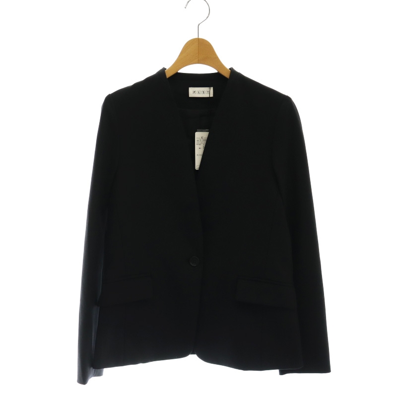 PLST】ブラッシュドバックカラーレスジャケット &パンツセット XS PLST