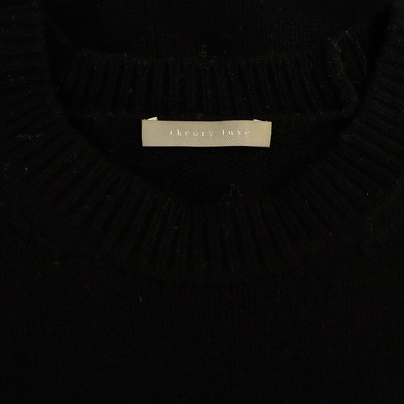 セオリーリュクス theory luxe 23AW CHELSEA ELEANOR スヌード付きニット セーター 長袖 カシミヤ混 38 黒 ブラック /DO ■OS レディース セオリーリュクス theory luxe 23AW CHELSEA ELEANOR スヌード