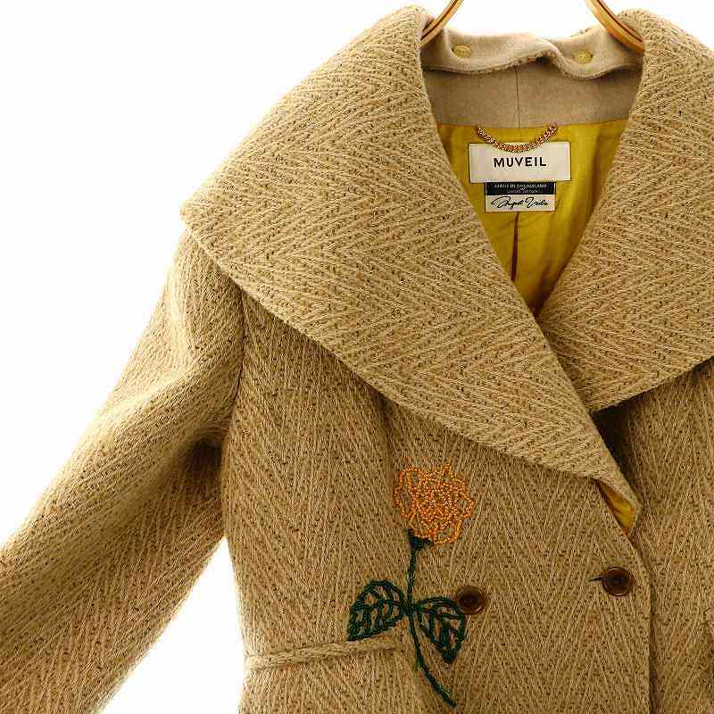 MUVEIL】 フラワー刺繍コート