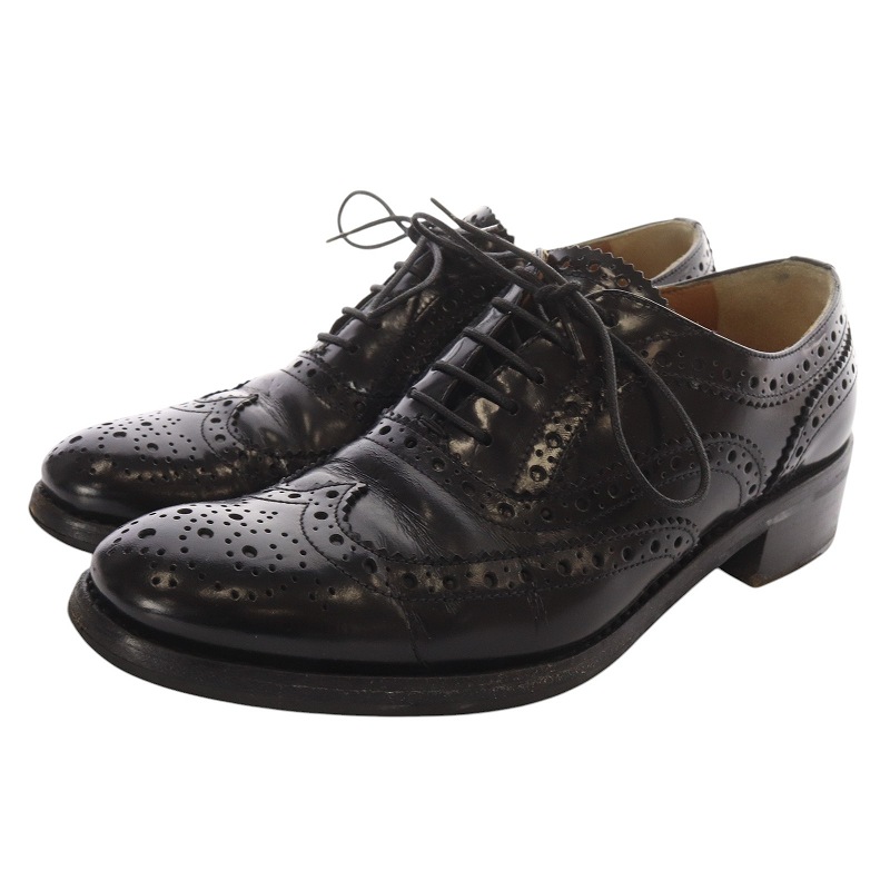 【中古】チャーチ メダリオンレザーシューズ レザー 36 23cm 黒 /SR39 レディース チャーチ church's catherine r black polishe メダリオンレザー