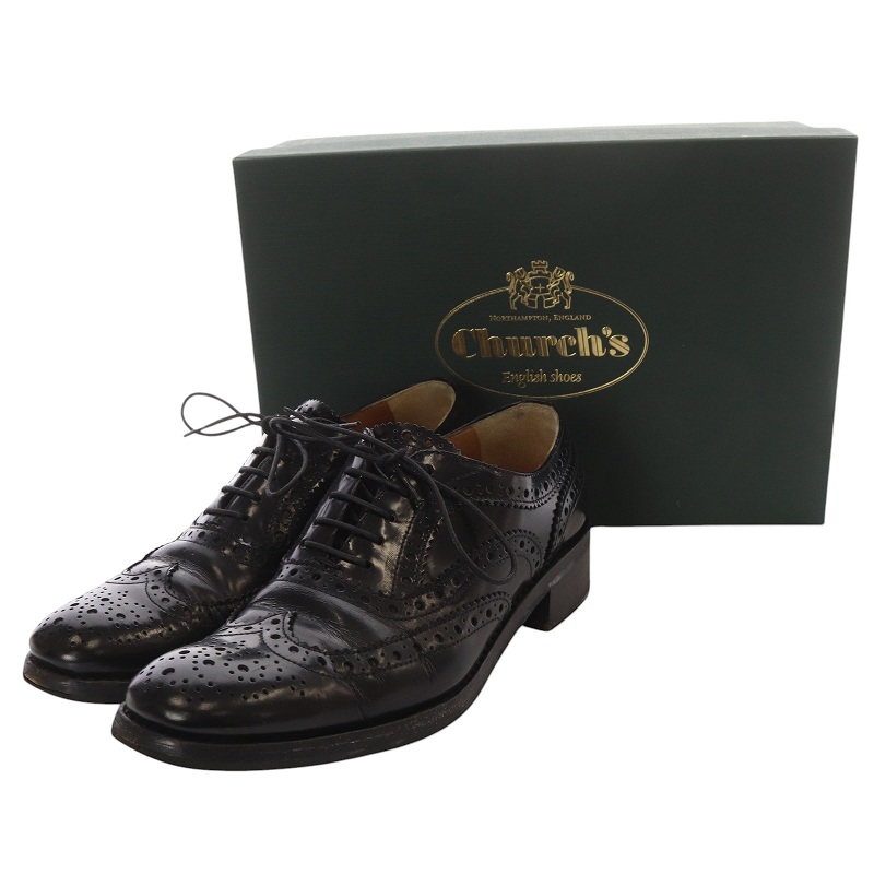 【中古】チャーチ メダリオンレザーシューズ レザー 36 23cm 黒 /SR39 レディース チャーチ church's catherine r black polishe メダリオンレザー
