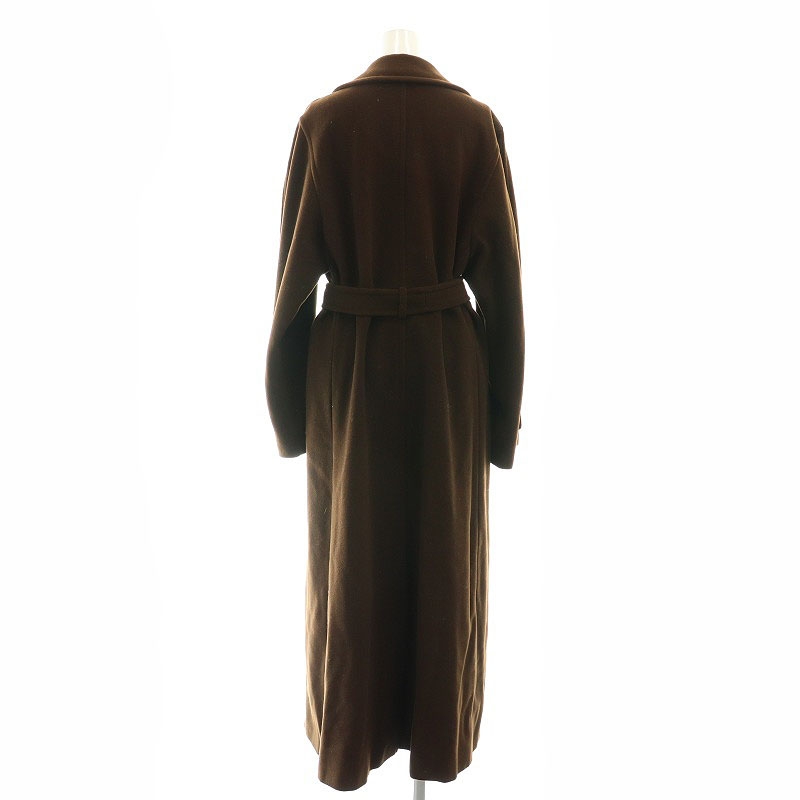 MAX MARA マックスマーラ ロングコート ウール×アンゴラ ベルト付き 肩パット ベージュ系 レディース サイズ48 ※やや虫食い アウター 中古マックスマーラ MAX MARA ロングコート アンゴラ混 ウール 無地