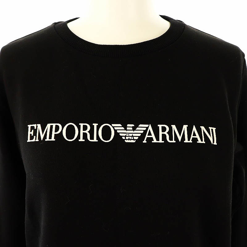 【美品】　EMPORIO ARMANI トレーナー　イーグルロゴ　XL ブラック 美品】 EMPORIO ARMANI トレーナー イーグルロゴ XL ブラック
