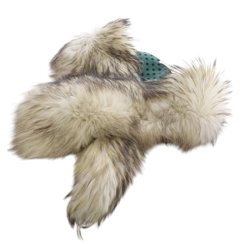 【中古】ベア ユク ムイ ラクーンファー ストール マフラー ティペット 42 アイボリー 茶色 /SR17 レディース ベア ユク ムイ Bea Yuk Mui ラクーンファー ストール マフラー ティ