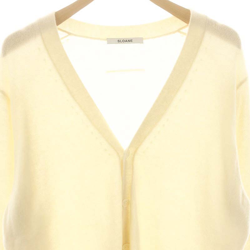 スローン SLOANE カシミヤニット カーディガン Vネック 3 アイボリー /ES ■OS レディース スローン SLOANE カシミヤニット カーディガン Vネック 3