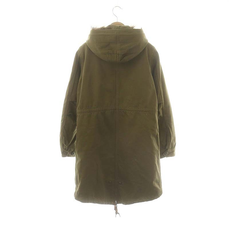 フレッドペリー FRED PERRY ライナー付き モッズコート フェイクファー UK10 カーキ /MI ■OS レディース