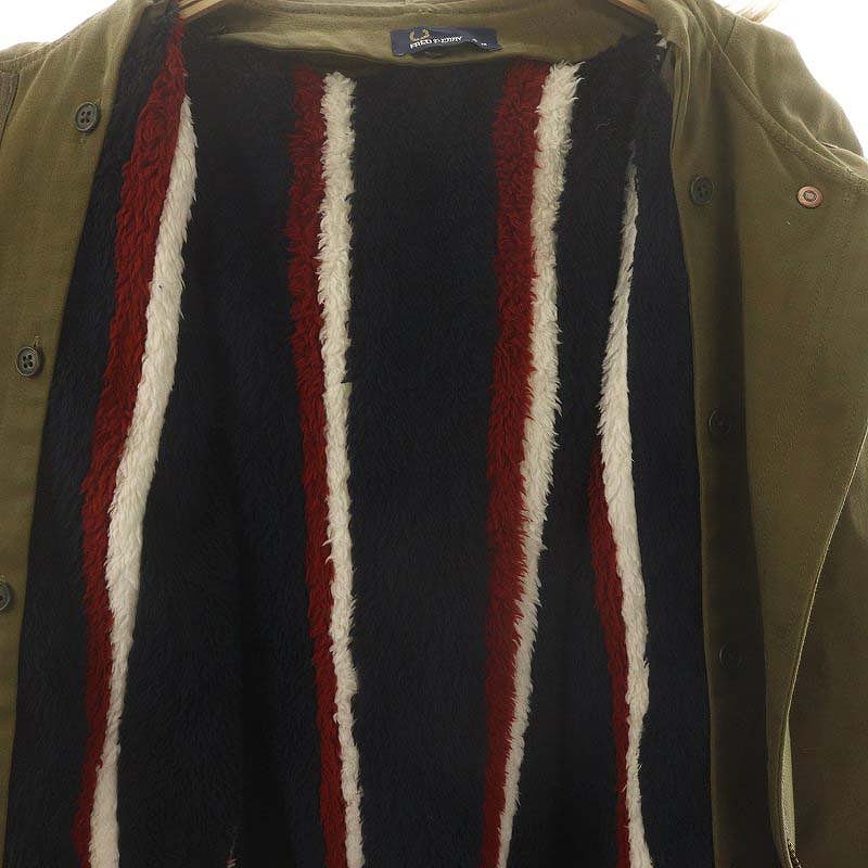 フレッドペリー FRED PERRY ライナー付き モッズコート フェイクファー UK10 カーキ /MI ■OS レディース