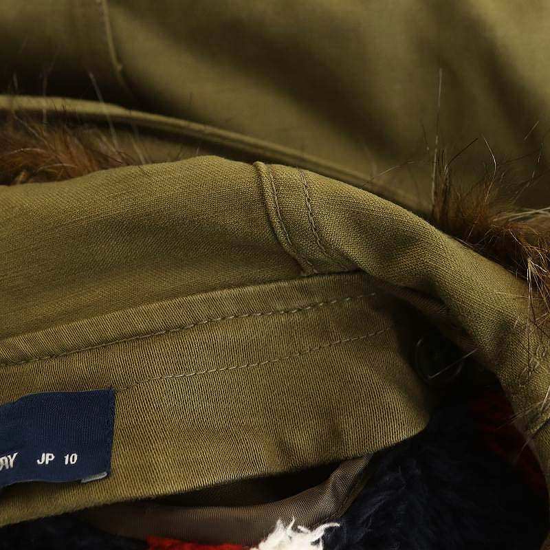 フレッドペリー FRED PERRY ライナー付き モッズコート フェイクファー UK10 カーキ /MI ■OS レディース