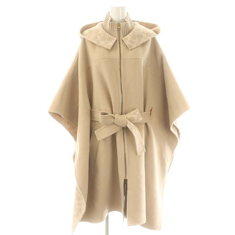 コーチ COACH クラシックダブルフェイスケープ アウター フード M/L