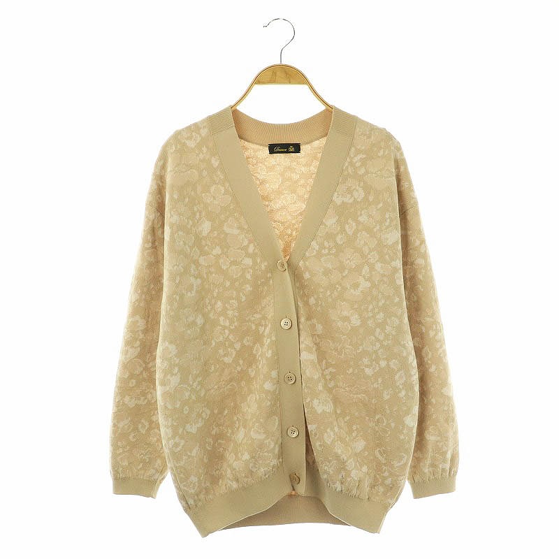 Drawer ドゥロワー　フラワージャガードカーディガン 中古・古着通販】DRAWER (ドゥロワー) フラワージャガードカーディガン
