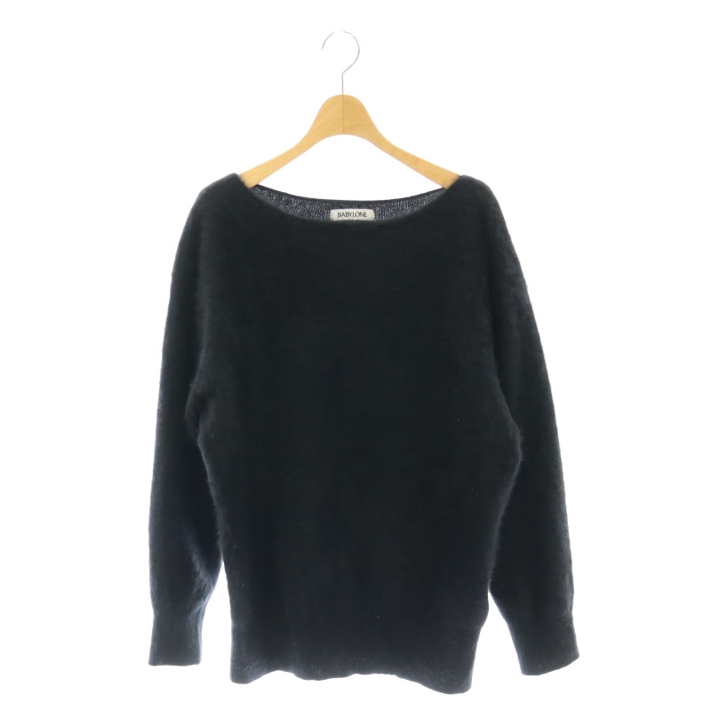 美品　BABYLONE バビロン　フォックスファーニット　ブラック黒　カシミヤF バビロン BABYLONE 23AW FOXカシミヤニットプルオーバー セーター F 黒