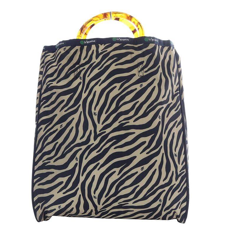 レスポートサック LesportSAC LG 2 ZIP POCKET TOTE クリームゼブラ 