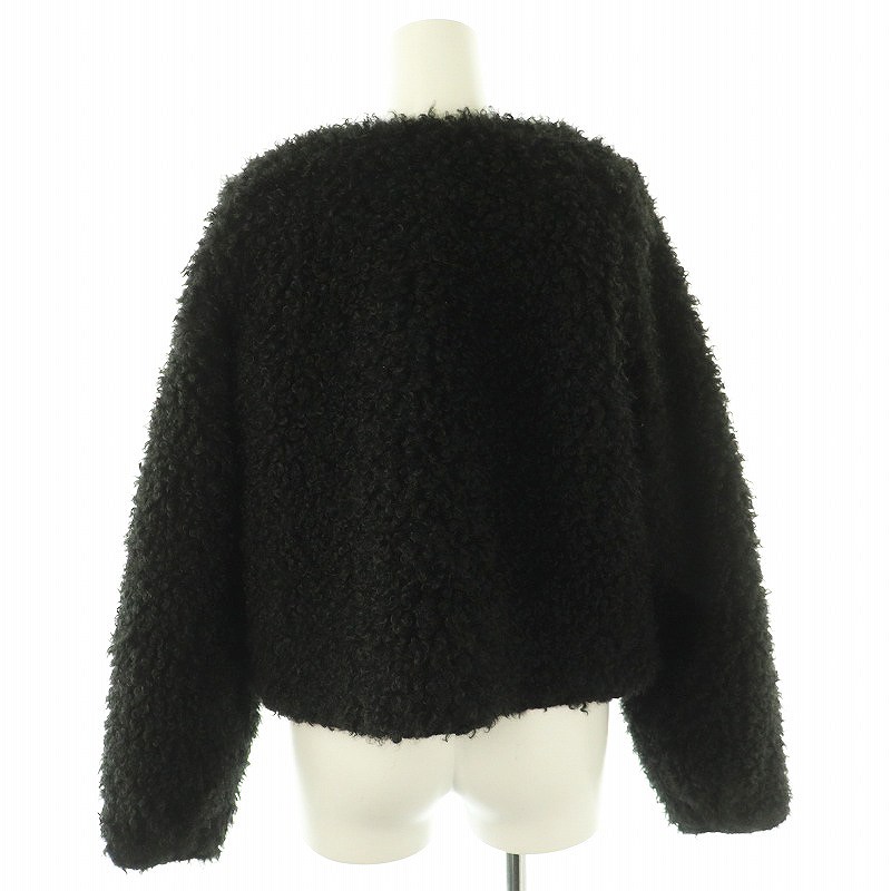 カデュネ CADUNE 24AW ボアジャン ジャケット ノーカラー 36 ブラック