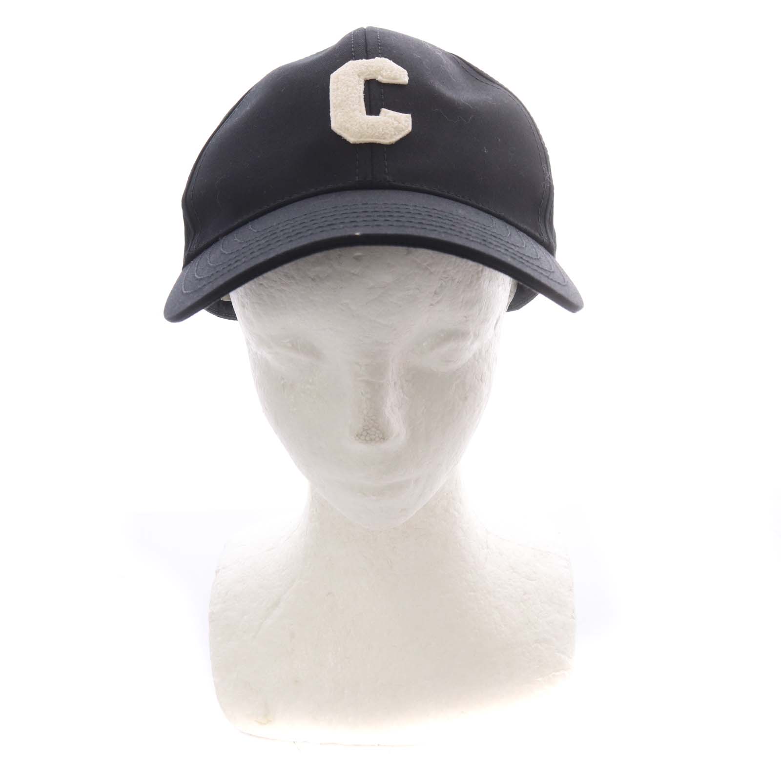 セリーヌ CELINE イニシャル ベースボールキャップ 帽子 ロゴ L 黒