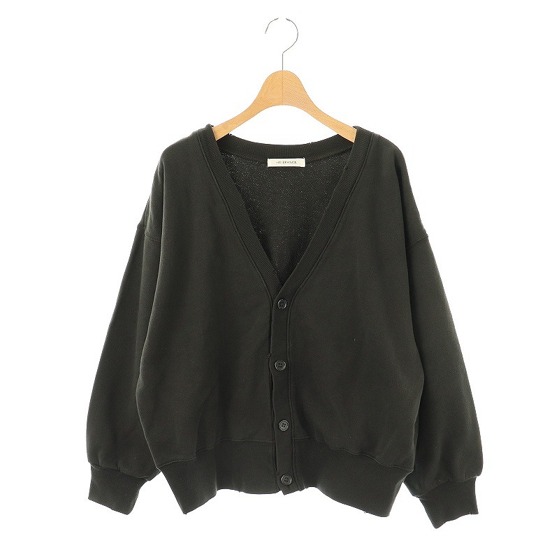 ハチイチブランカ ＋81BRANCA 24AW スウェットカーディガン Vネック ダメージ加工 F グレー /AT ■OS レディース ハチイチブランカ ＋81BRANCA 24AW スウェットカーディガン V