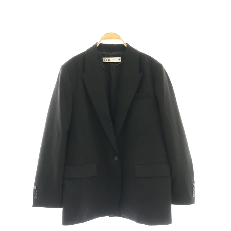 ザラ ZARA テーラードジャケット ブレザー L 黒 ブラック /AT □OS 