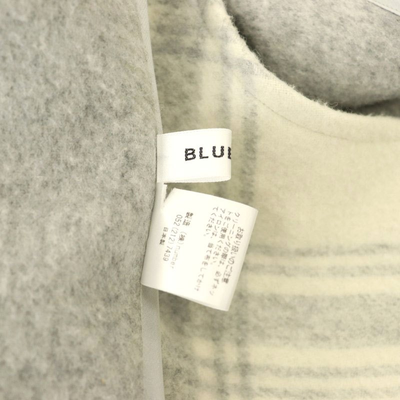 ブルレア BLUELEA チャックジレ ベスト Vネック ウール F グレー オフホワイト /MI ■OS レディース ブルレア BLUELEA チャックジレ ベスト Vネック ウール F グレー