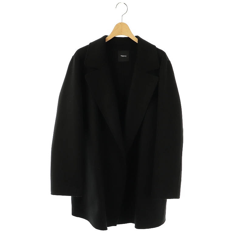 セオリー Luxe New Divide カシミヤ混 ショートコート ブラック