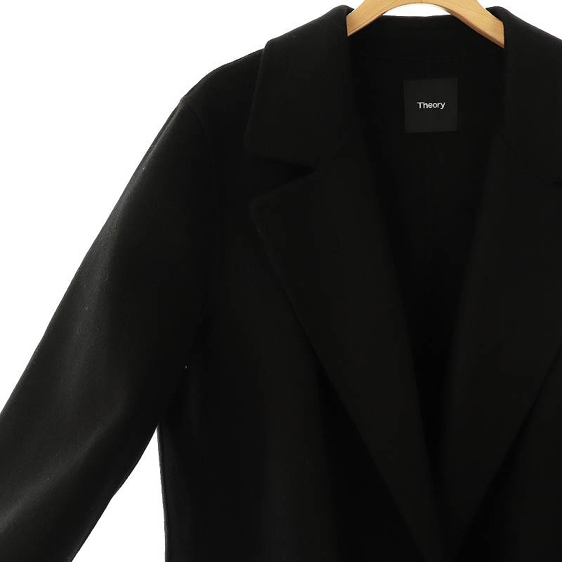 セオリー Luxe New Divide カシミヤ混 ショートコート ブラック セオリー Luxe New Divide カシミヤ混 ショートコート ブラック 【公式