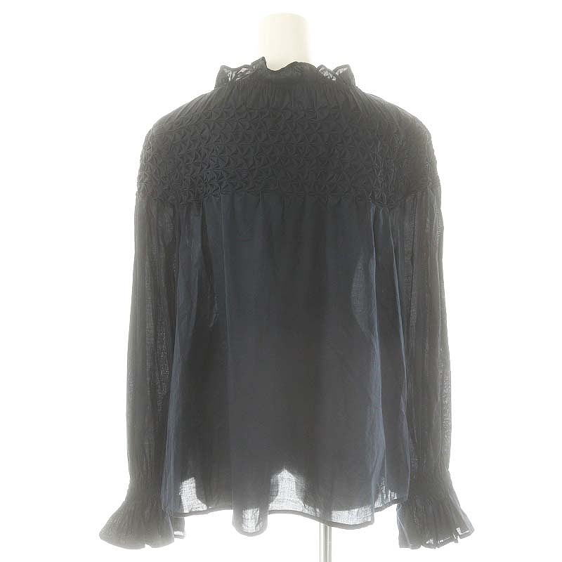 マーレット Merlette MAJORELLE BLOUSE ブラウス 長袖 M ネイビー /ES