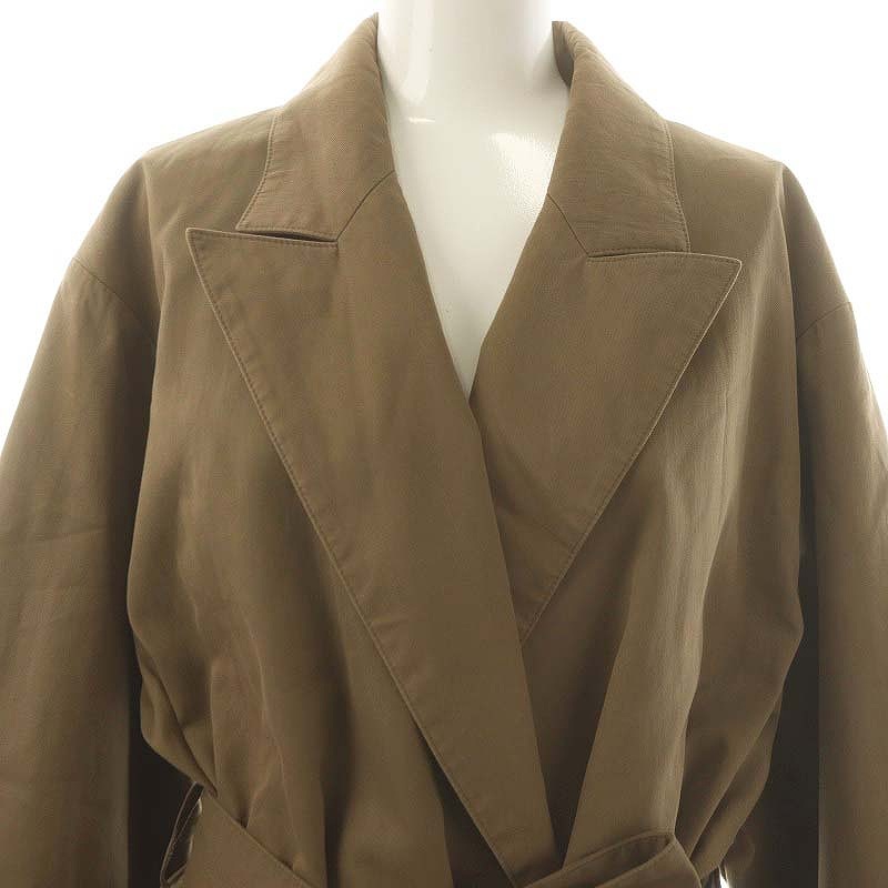 ドゥーズィエムクラス DEUXIEME CLASSE ricceri ワイドコート スプリングコート リボンベルト付き ベージュブラウン /DF ■OS レディース