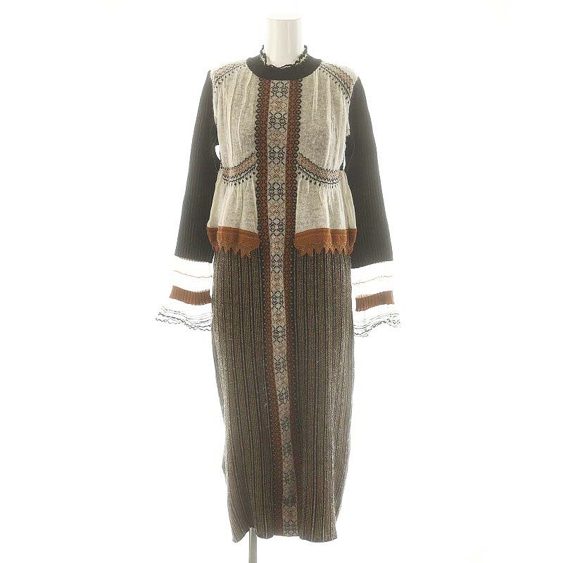 マメクロゴウチ Mame Kurogouchi Layered Kintted Dress