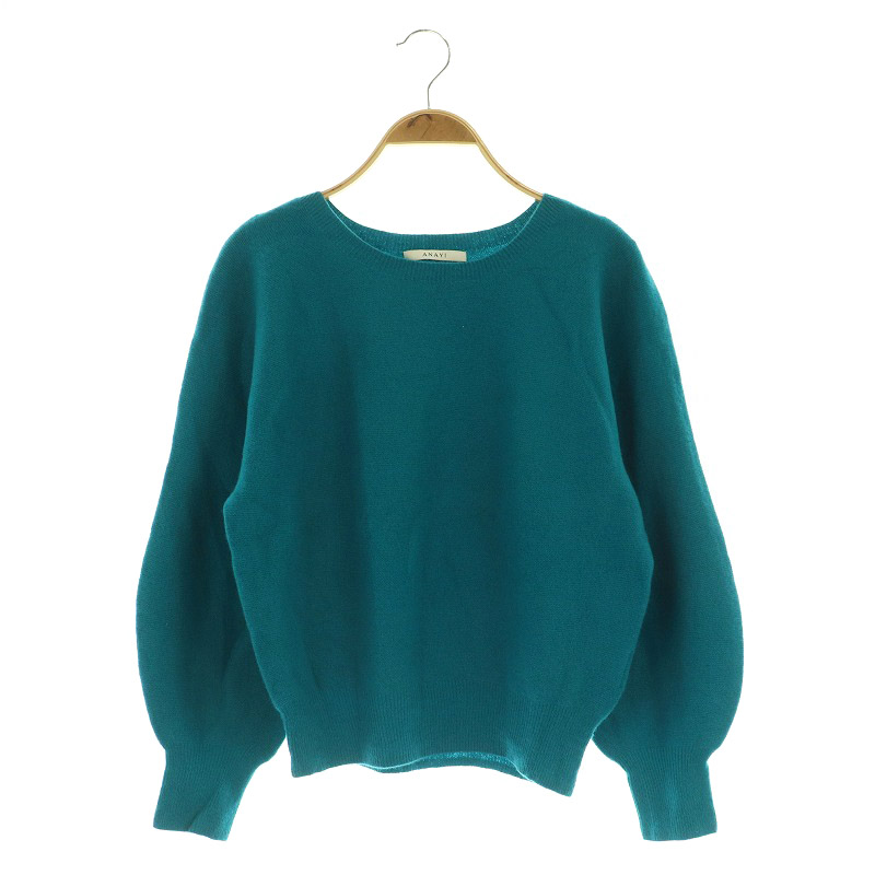 アナイ ANAYI 21AW 紡毛ガーターパフスリーブ プルオーバー ニット