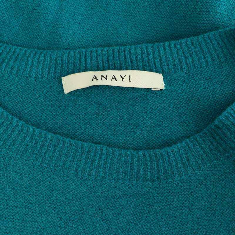 アナイ ANAYI 21AW 紡毛ガーターパフスリーブ プルオーバー ニット