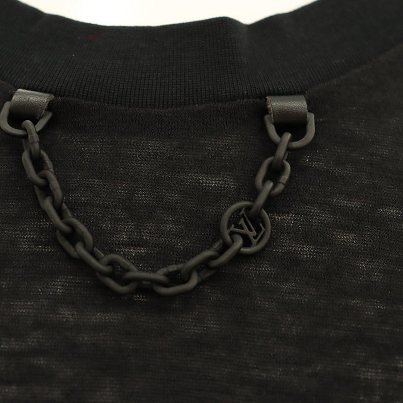 ルイヴィトン LOUIS VUITTON 24SS チェーン装飾 ウールノースリーブトップス カットソー チュニック XS 黒 /MI ■OS ■SH レディース ルイヴィトン LOUIS VUITTON 24SS チェーン装飾 ウール