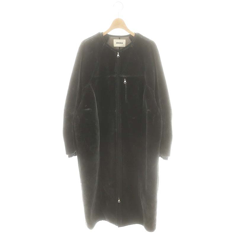 ZUCCa（ズッカ）の「PEツイード/コクーンコート（ノーカラーコート
