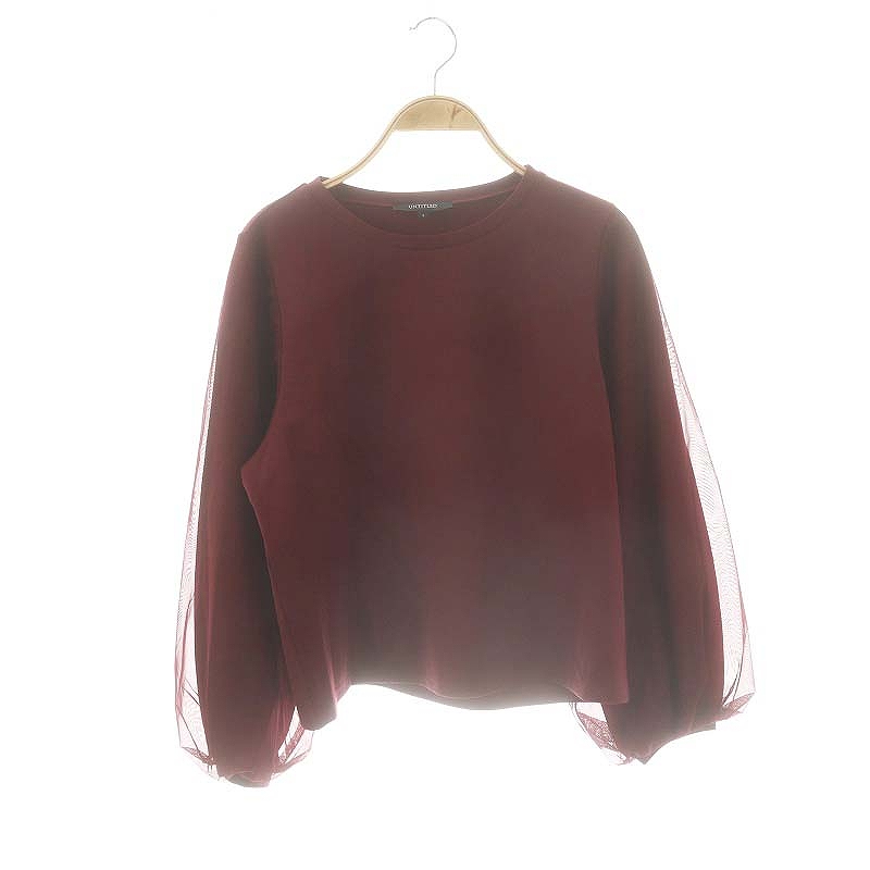 アンタイトル UNTITLED ストレッチポンチ袖チュールカットソー 2