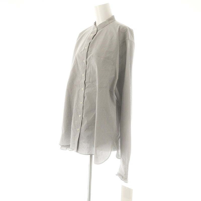 未使用品 ブリル BRILL 25SS ミニフリルチェックバンドカラーシャツ 