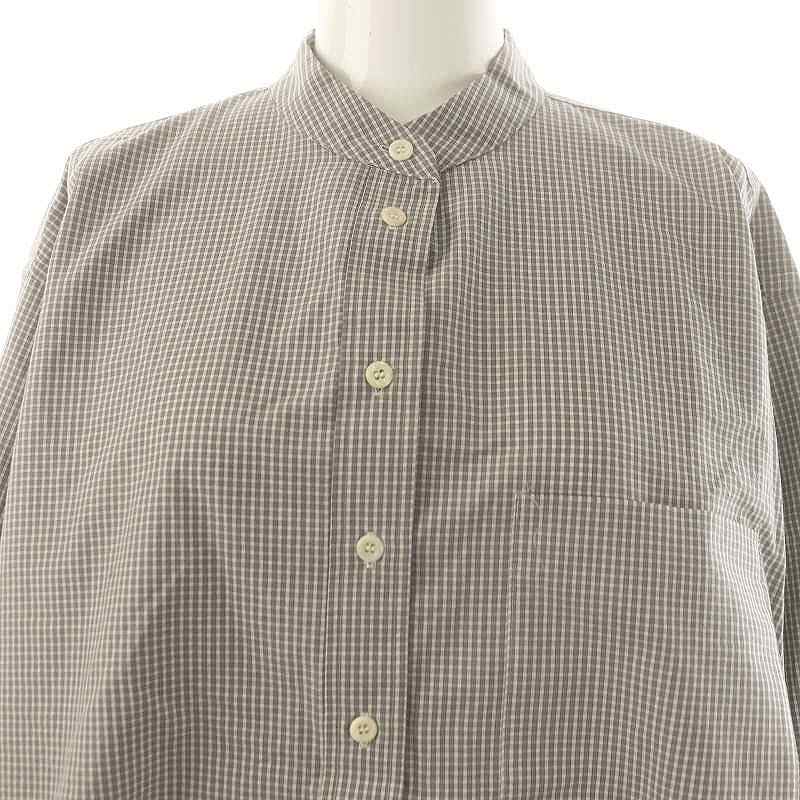 未使用品 ブリル BRILL 25SS ミニフリルチェックバンドカラーシャツ 