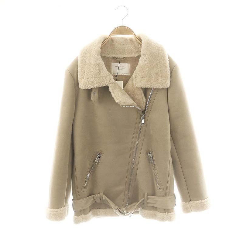 未使用品 ザラウーマン ZARA WOMAN フェイクムートン ライダース 