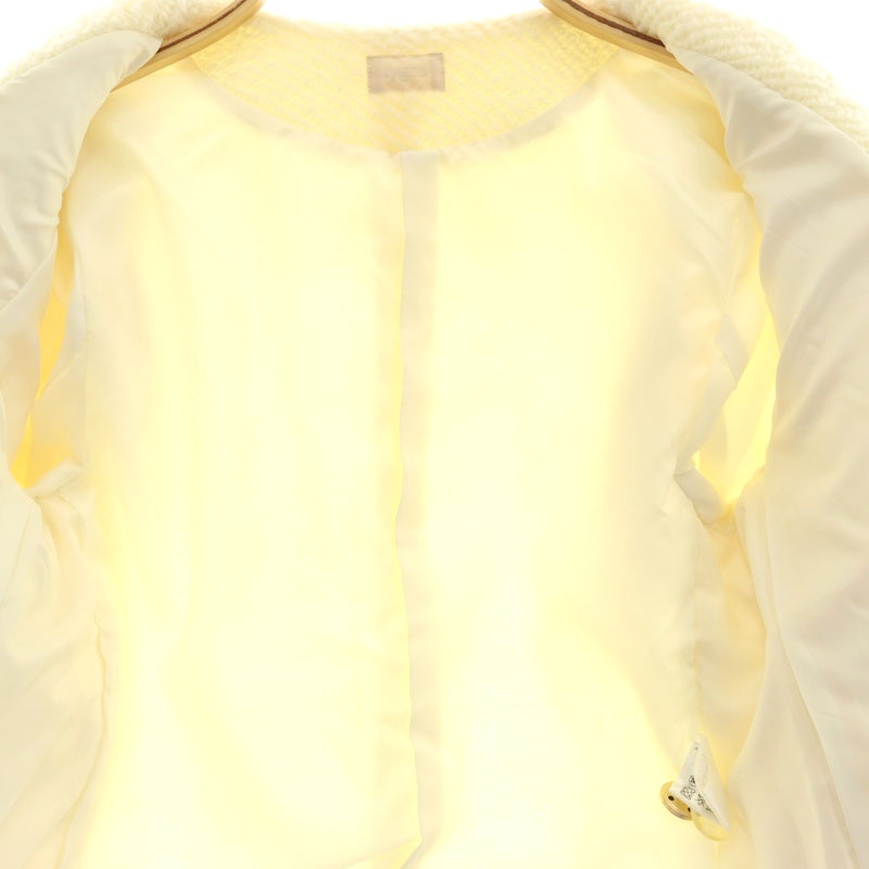 シーニュ Cygne モコモコ ジャケット ノーカラー 1 オフホワイト /DF