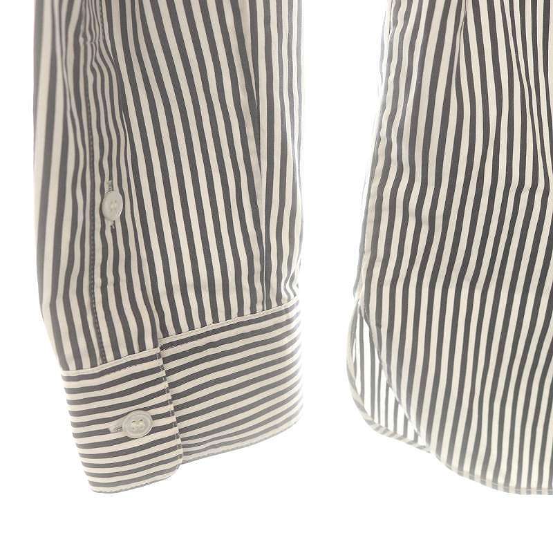 セオリー Theory 23AW DOWNING BAR NEW STRAIGHT SH ストライプシャツ 長袖 S ダークネイビー ホワイト /DF ■OS レディース セオリー Theory 23AW DOWNING BAR NEW STRAIGHT SH ストライプ