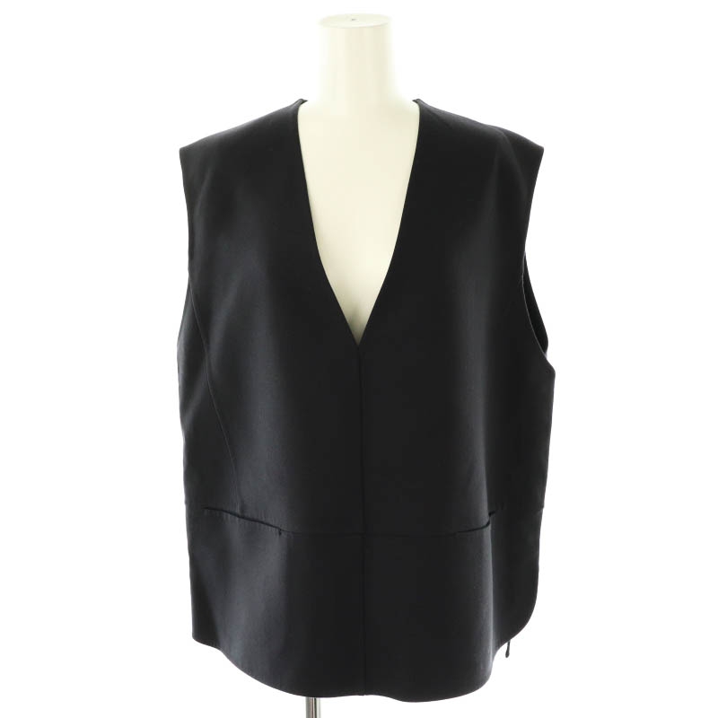 美品✨ドゥロワー　ウールケヌキジレ　ベスト ドゥロワー Drawer ウールケヌキジレ ベスト プルオーバー 38 紺 /MI