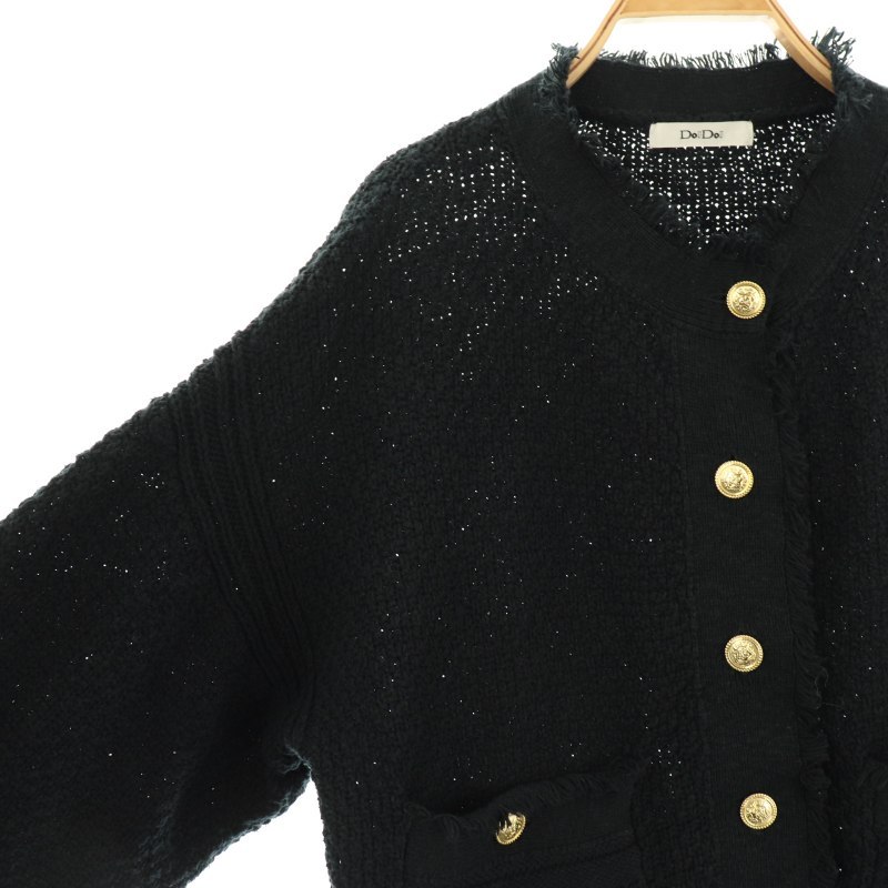 doudou ツイードジャケット 今だけ割引 DOUDOU ノーカラー ツイード