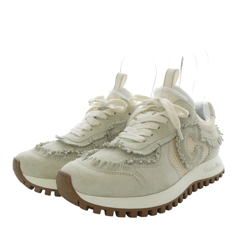 近年 クリスチャンディオール スター スニーカー モカベージュ スウェード 37 近年 クリスチャンディオール スター スニーカー モカベージュ