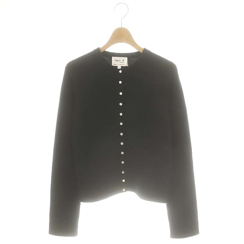 【美品】アニエスベー カシミア100％ニットカーディガン スナップボタン 美品】アニエスベー カシミア100％ニットカーディガン スナップボタン