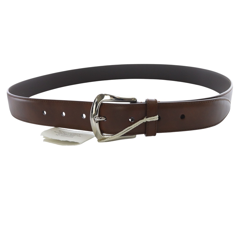 未使用品 ブルネロクチネリ BRUNELLO CUCINELLI ベルト レザー 茶色  