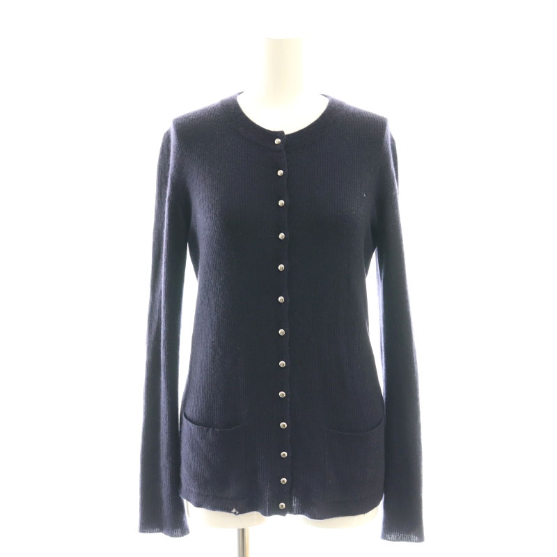 Drawer ドゥロワーカーディガン　ネイビー ウール　カシミヤ ドゥロワー Drawer カシミヤ カーディガン ニット 1 ネイビー /DF □OS