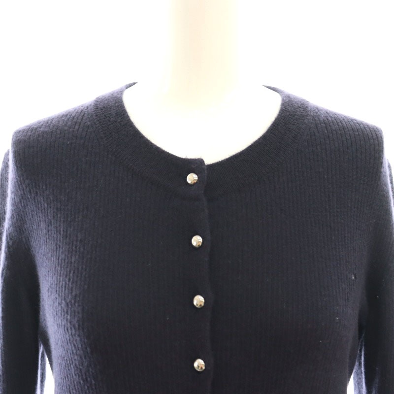 ドゥロワー Drawer カシミヤ カーディガン ニット 1 ネイビー /DF □OS