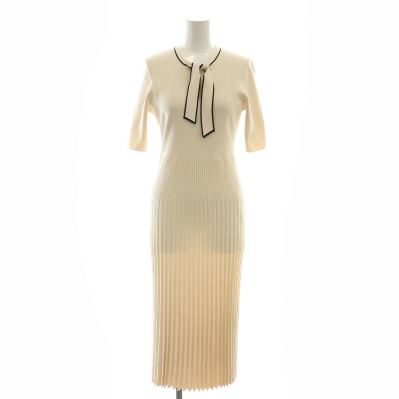 セルフォード CELFORD ボウタイプリーツニットワンピース ロング 半袖