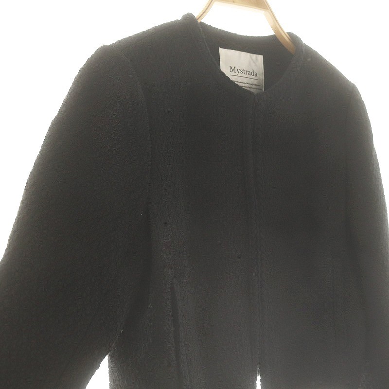 マイストラーダ Mystrada 24SS ノーカラーツイードジャケット 38