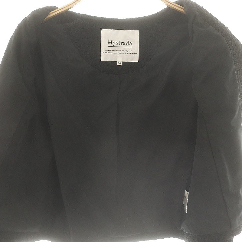 マイストラーダ Mystrada 24SS ノーカラーツイードジャケット 38