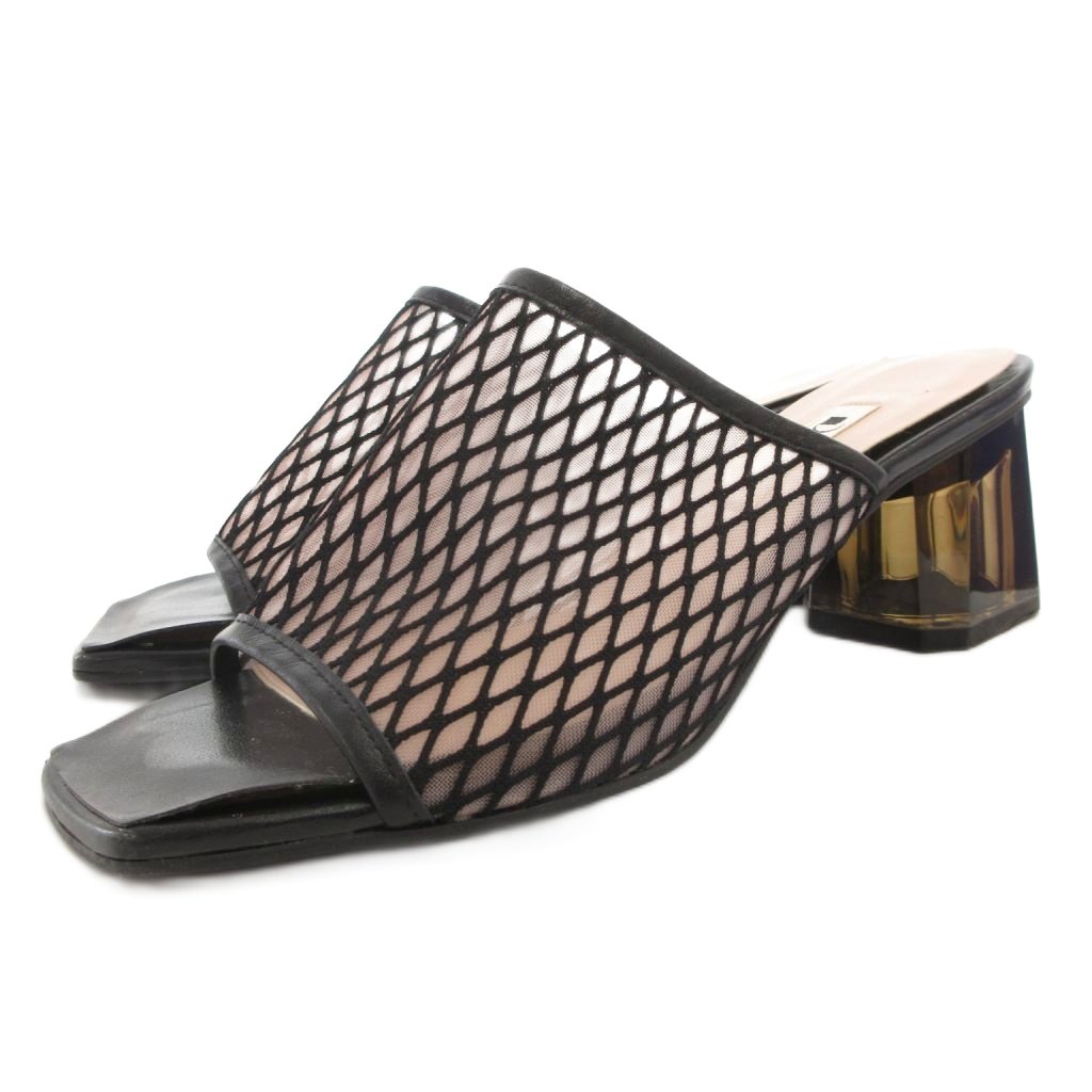 ダイアナ DIANA ミュール サンダル チャンキーヒール ボーダー 23.5 ピンク ▲H /ey レディース アルテミス バイ ダイアナ artemis by DIANA チャンキーヒール