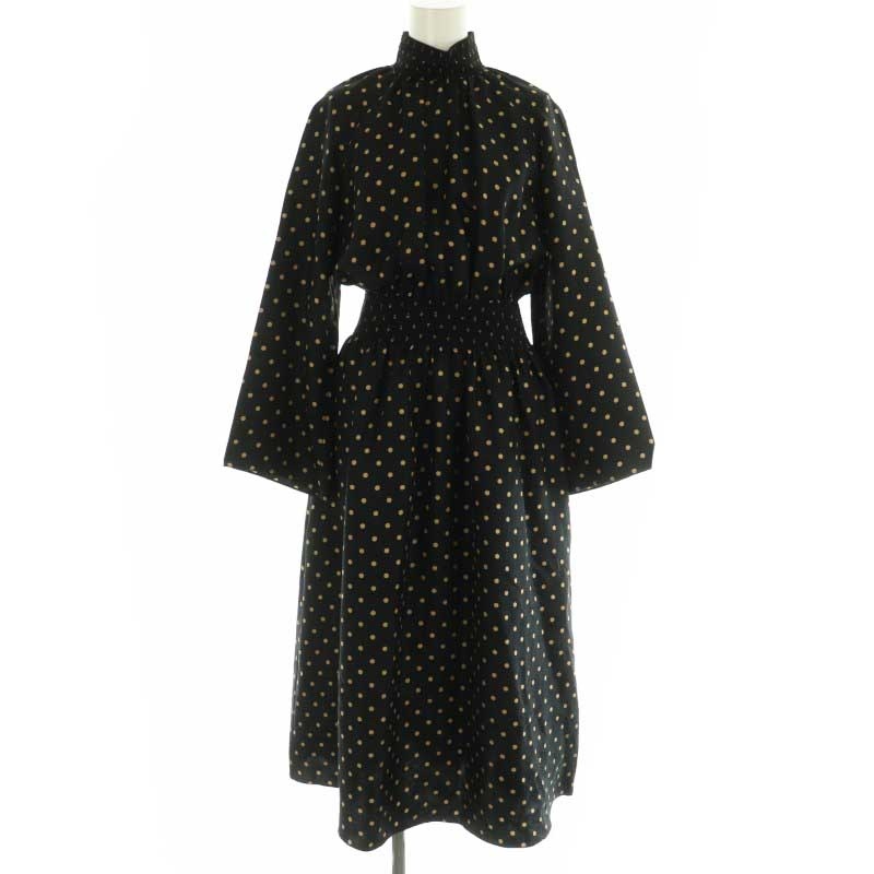 エルメス HERMES PARIS ツイルレーヌ ドット ワンピース 長袖 ロング